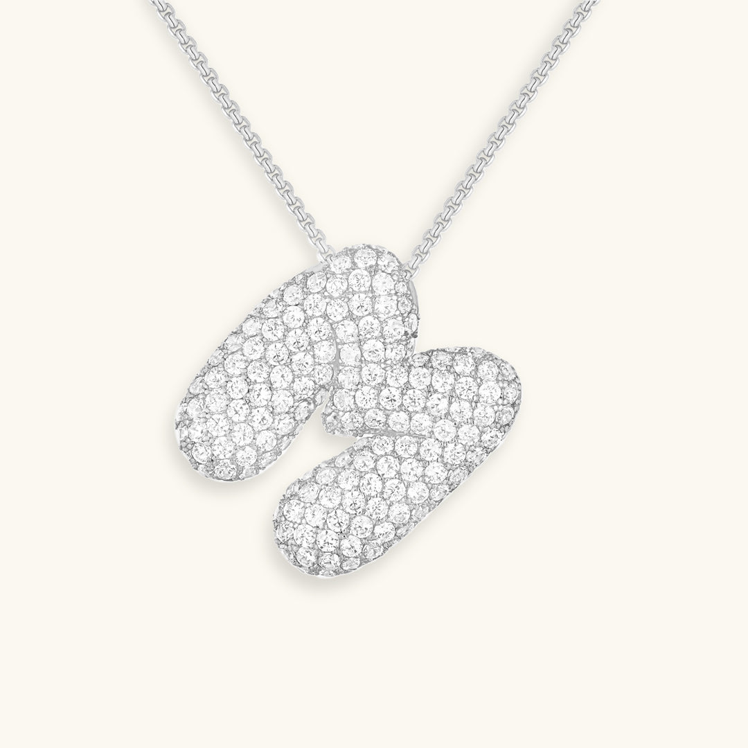 Collana con Iniziali a Bolle di Diamanti