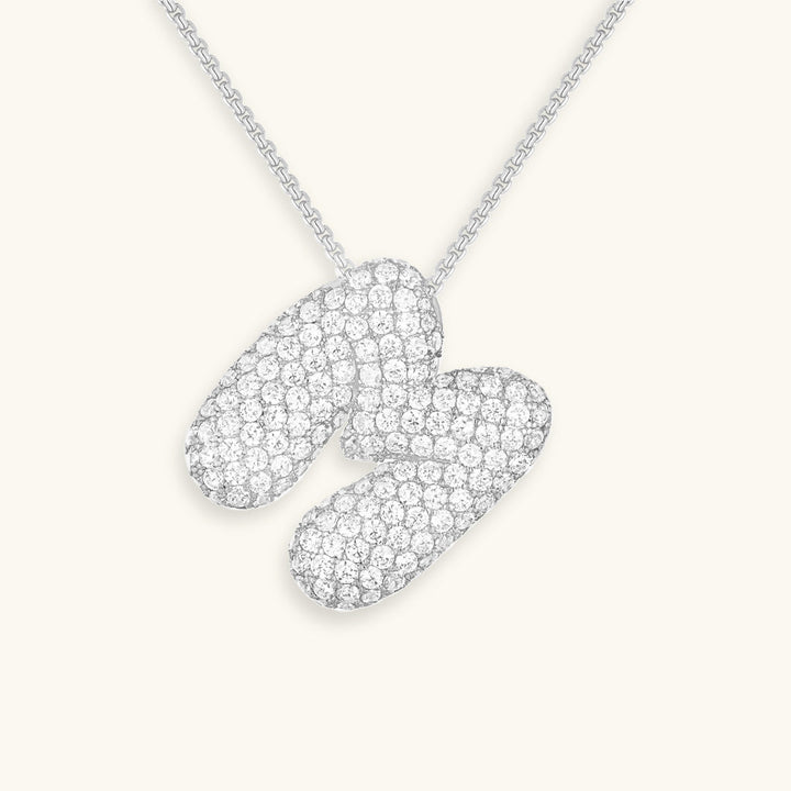 Collana con Iniziali a Bolle di Diamanti