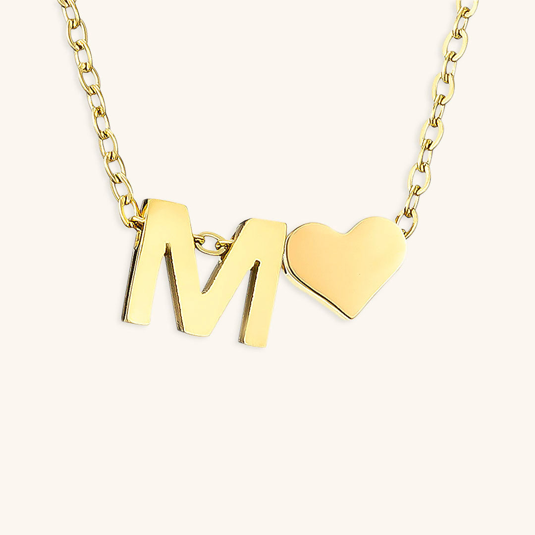 Collana con iniziali Ria con cuore