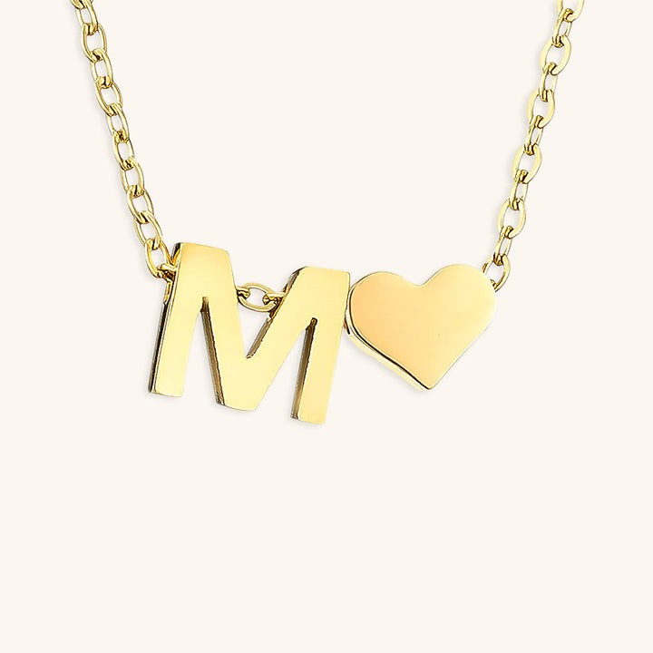 Collana con iniziali Ria con cuore