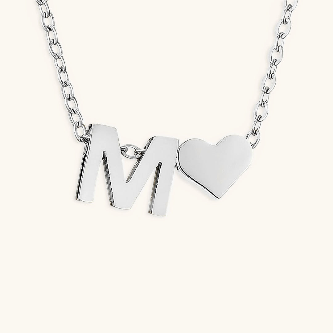 Collana con iniziali Ria con cuore