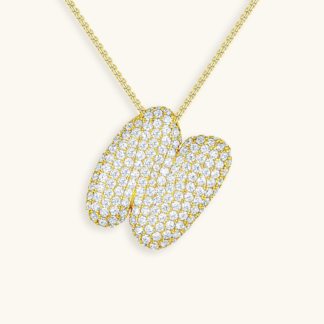 Collana con Iniziali a Bolle di Diamanti