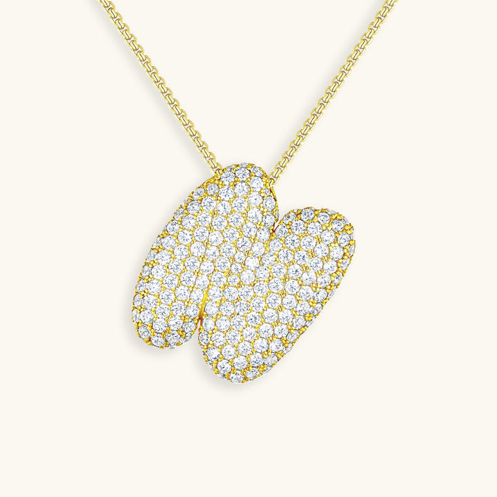 Collana con Iniziali a Bolle di Diamanti