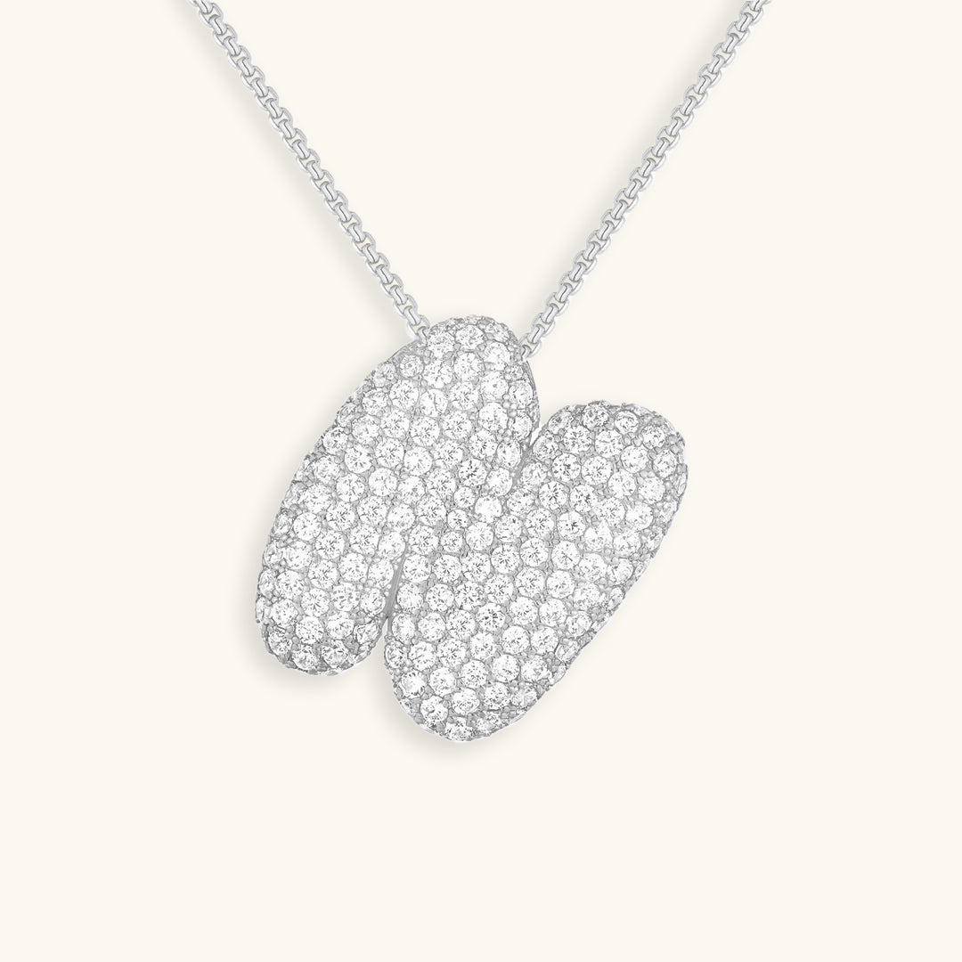 Collana con Iniziali a Bolle di Diamanti
