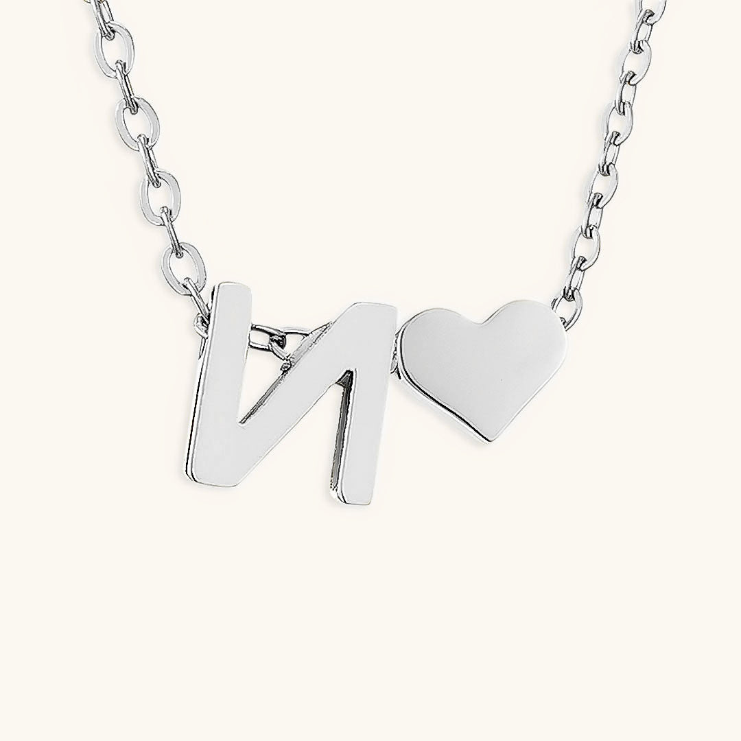 Collana con iniziali Ria con cuore
