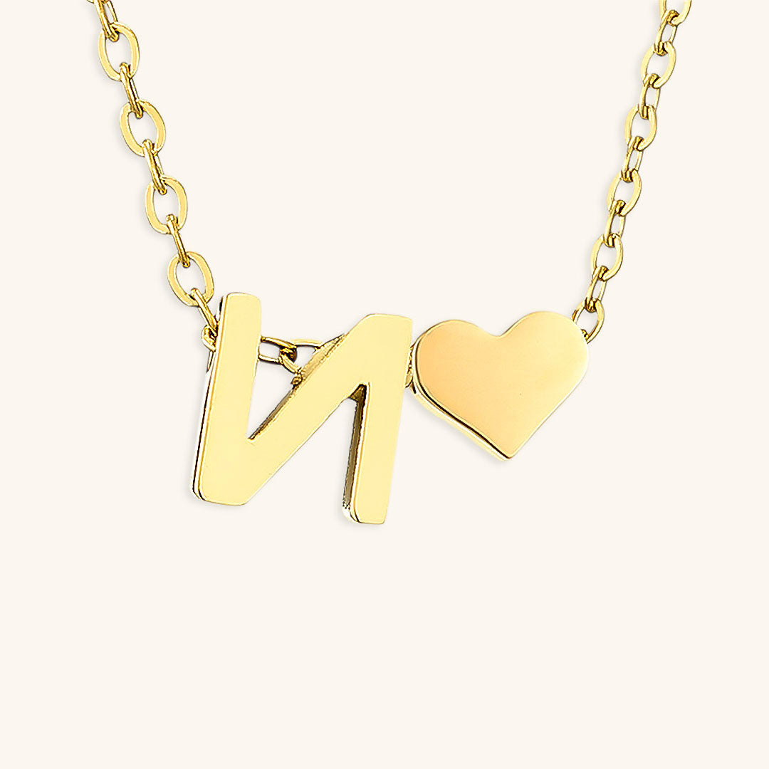 Collana con iniziali Ria con cuore