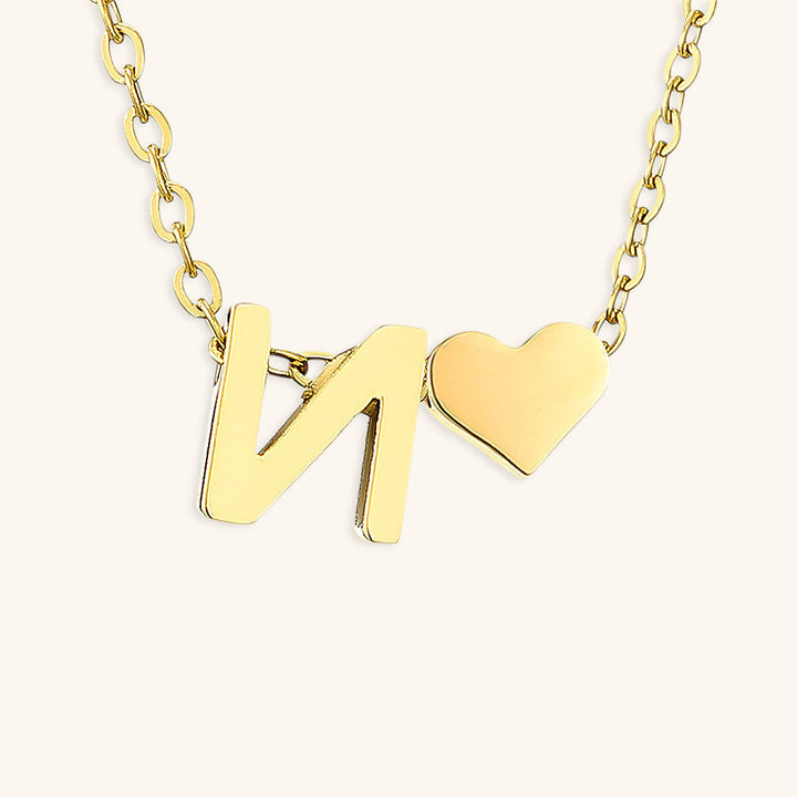 Collana con iniziali Ria con cuore