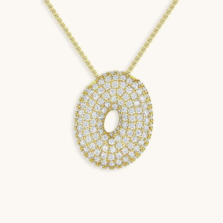 Collana con Iniziali a Bolle di Diamanti