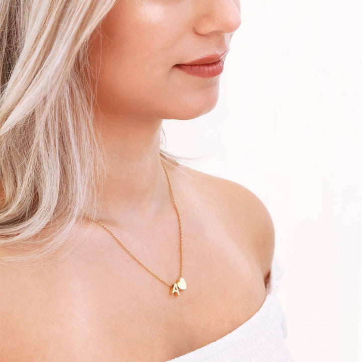 Collana con iniziali Ria con cuore