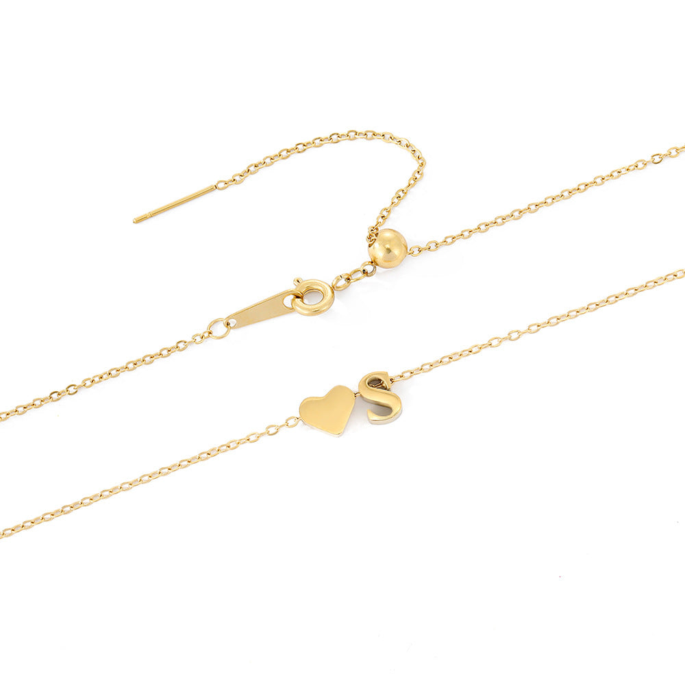 Collana con iniziali Ria con cuore