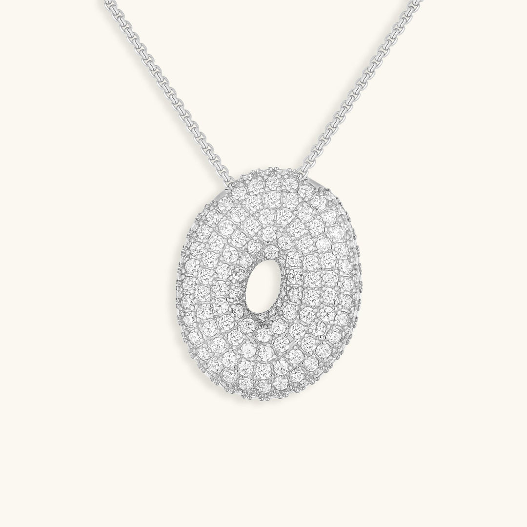 Collana con Iniziali a Bolle di Diamanti