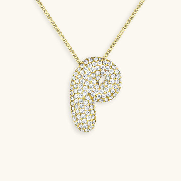 Collana con Iniziali a Bolle di Diamanti