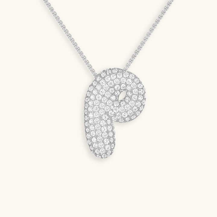 Collana con Iniziali a Bolle di Diamanti