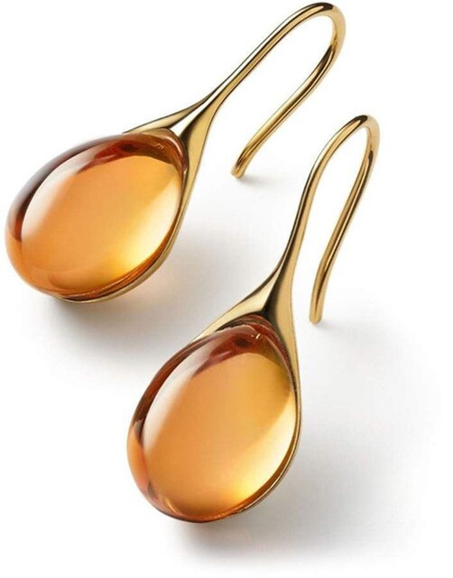 Orecchini a goccia di cristallo in oro e argento