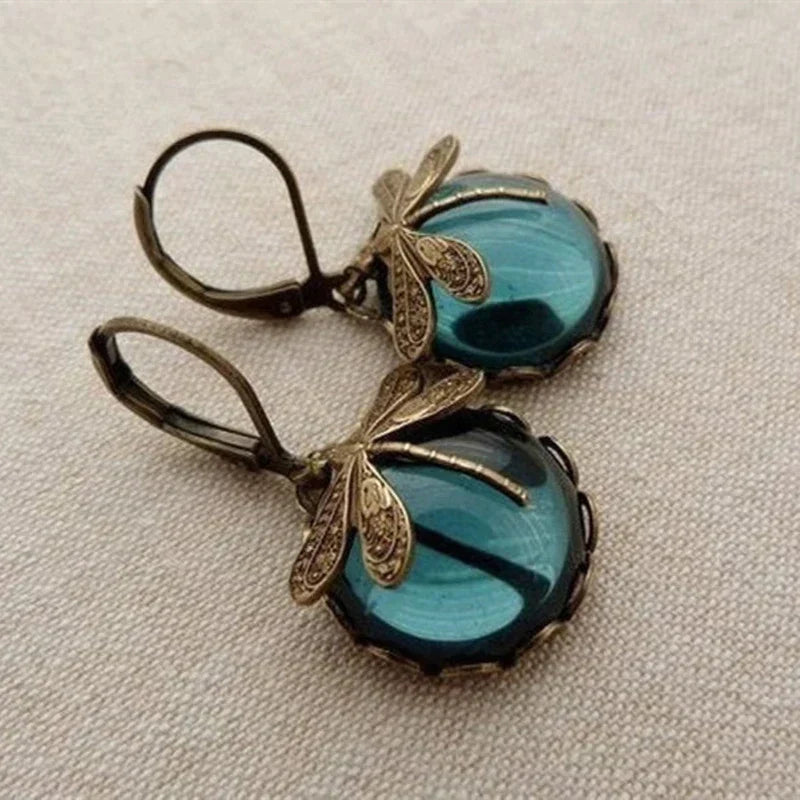 Orecchini Libellula in Oro Antico