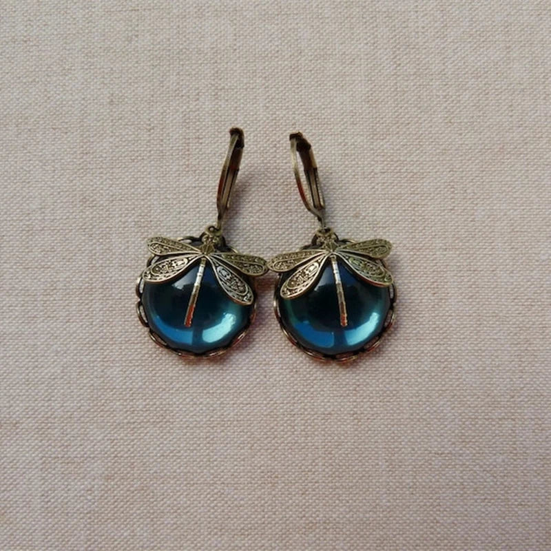 Orecchini Libellula in Oro Antico