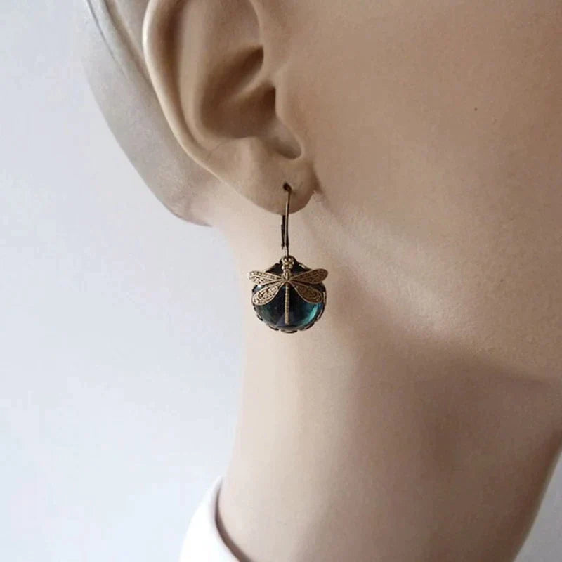 Orecchini Libellula in Oro Antico