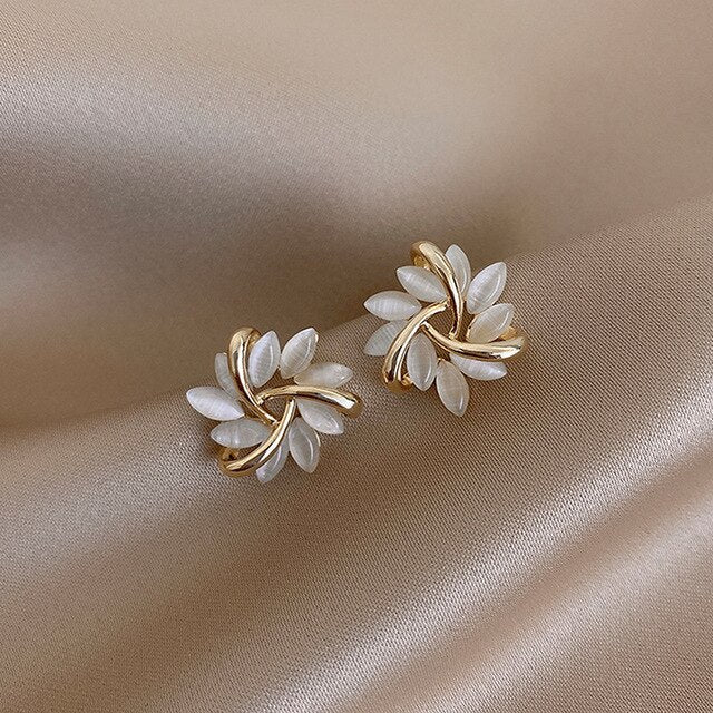 Orecchini di Lusso Bianco e Oro