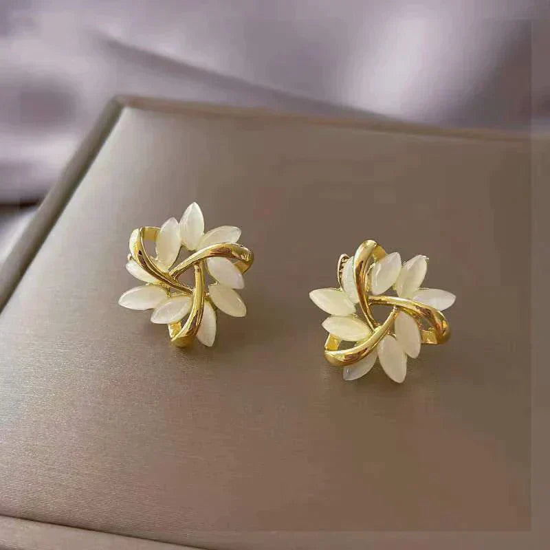 Orecchini di Lusso Bianco e Oro