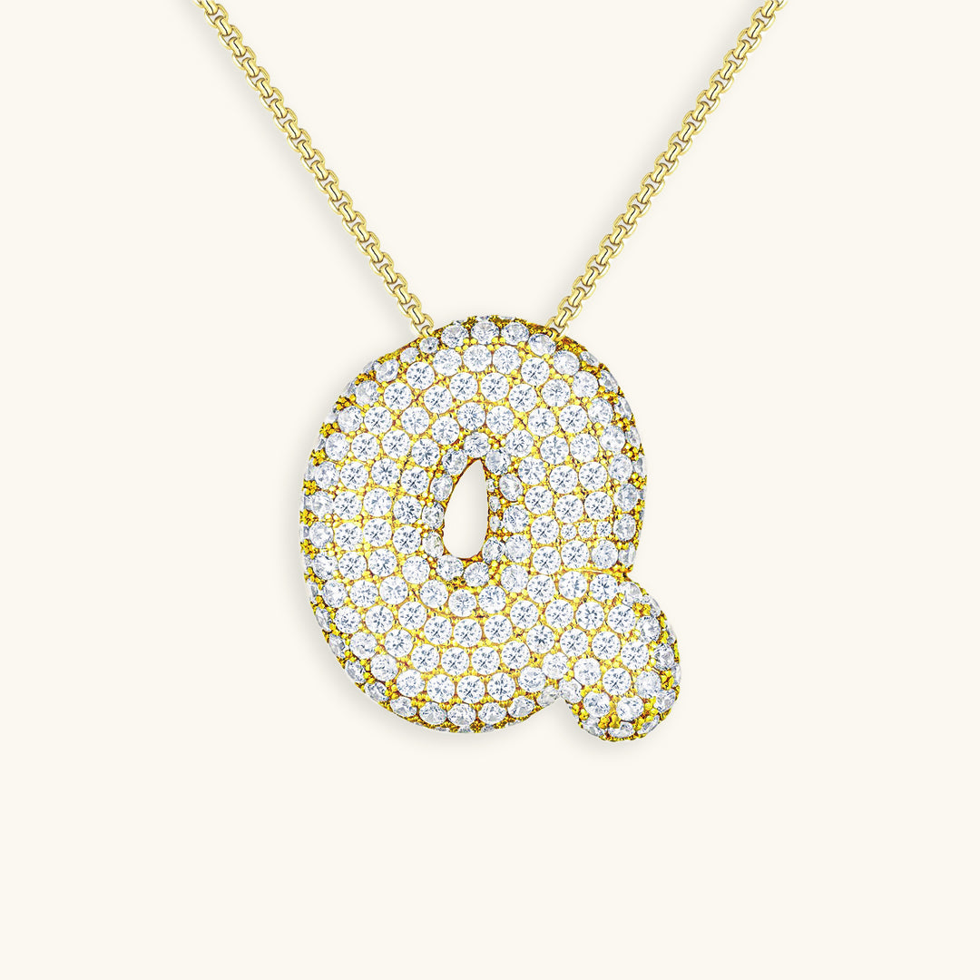 Collana con Iniziali a Bolle di Diamanti