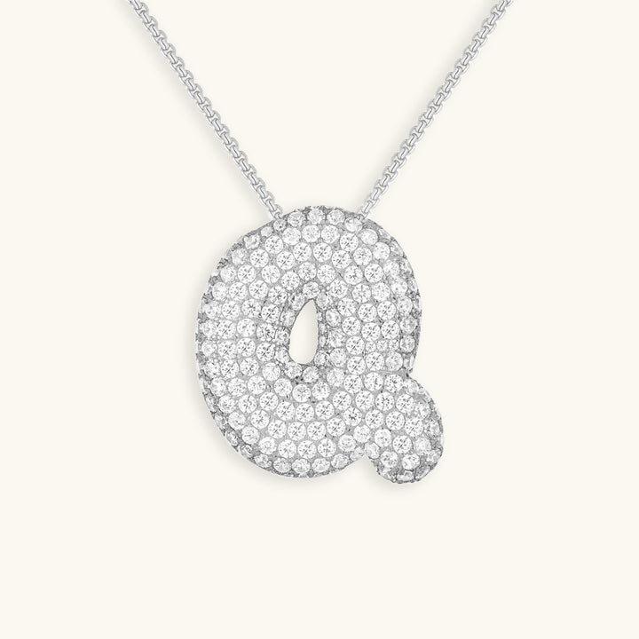 Collana con Iniziali a Bolle di Diamanti