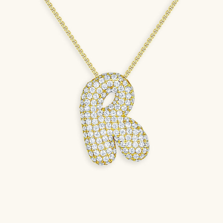 Collana con Iniziali a Bolle di Diamanti