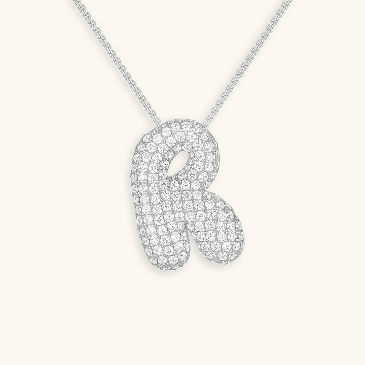 Collana con Iniziali a Bolle di Diamanti