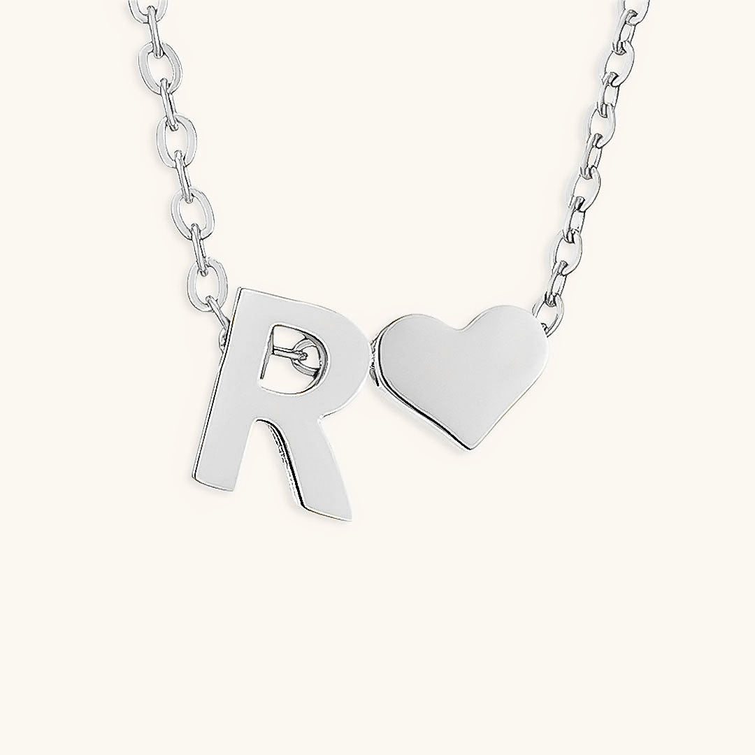 Collana con iniziali Ria con cuore