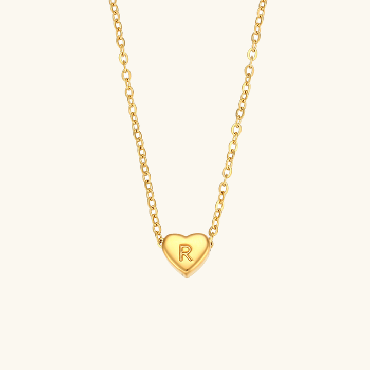 Collana a forma di cuore con iniziale