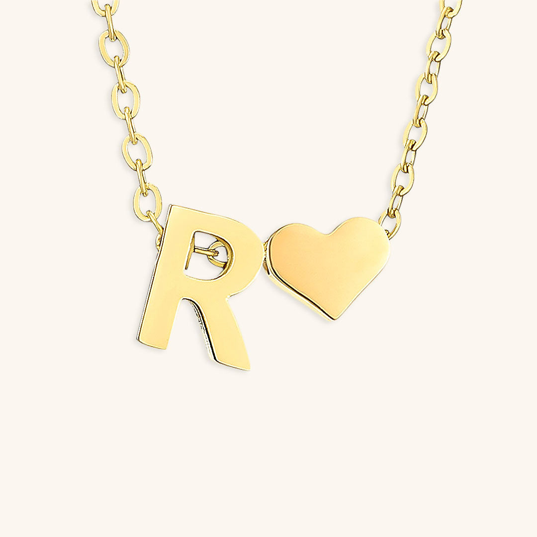 Collana con iniziali Ria con cuore