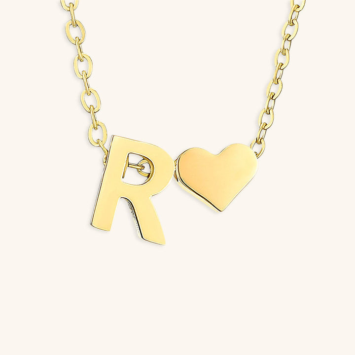 Collana con iniziali Ria con cuore