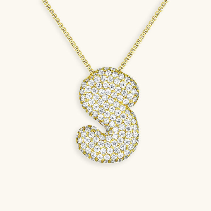 Collana con Iniziali a Bolle di Diamanti