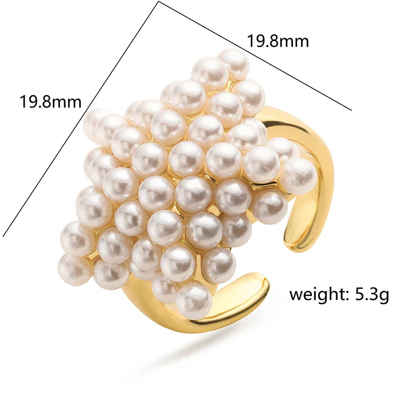 Anelli classici regolabili con perle
