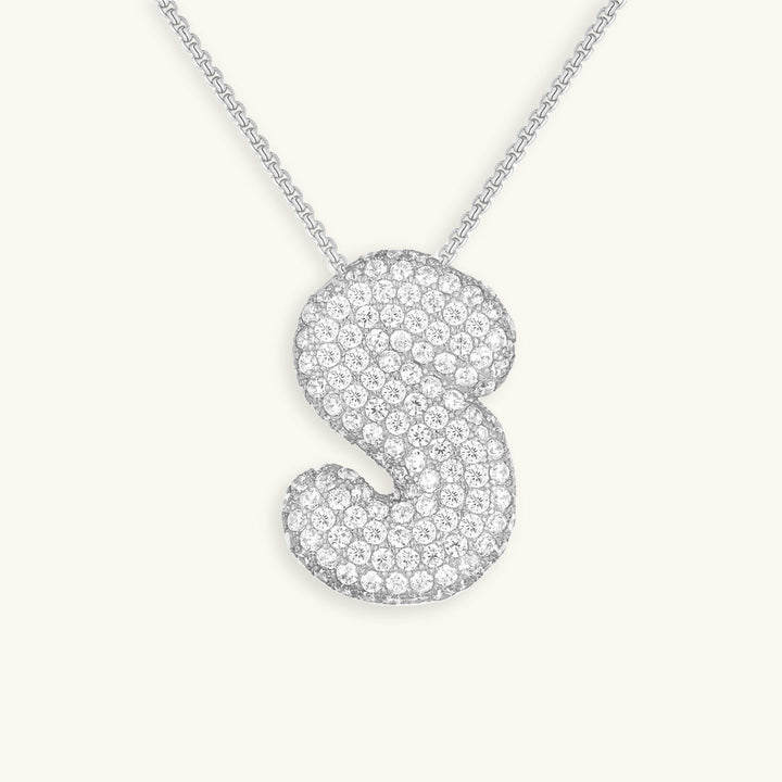 Collana con Iniziali a Bolle di Diamanti