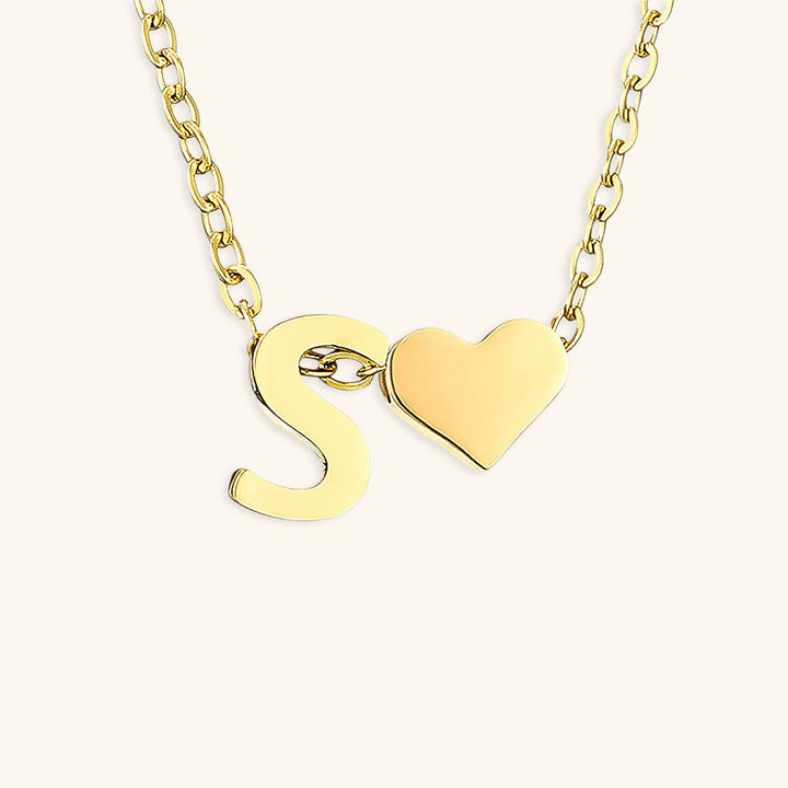 Collana con iniziali Ria con cuore