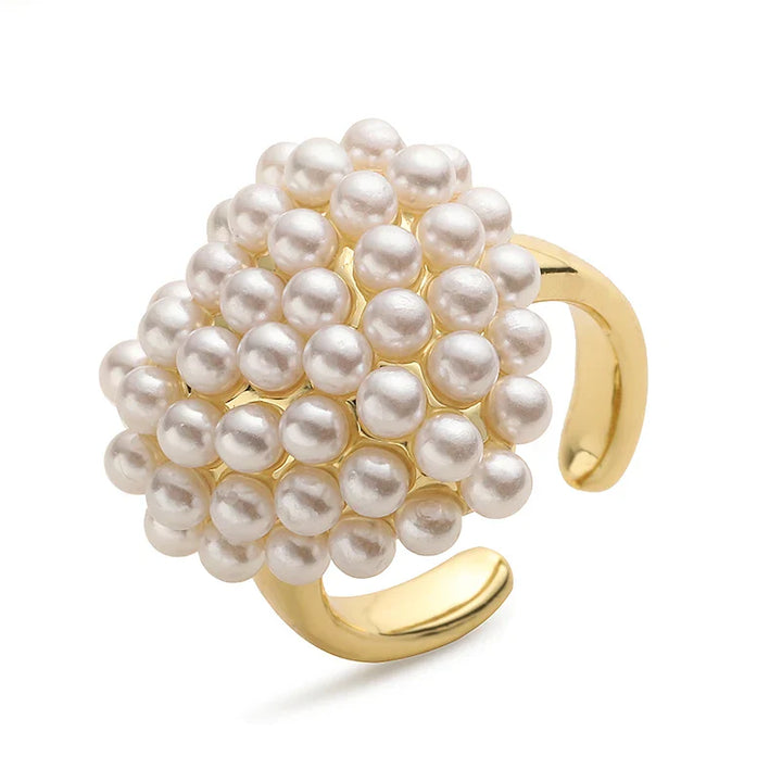 Anelli classici regolabili con perle