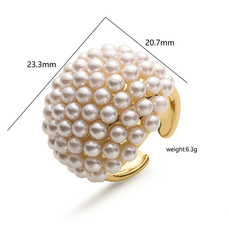 Anelli classici regolabili con perle