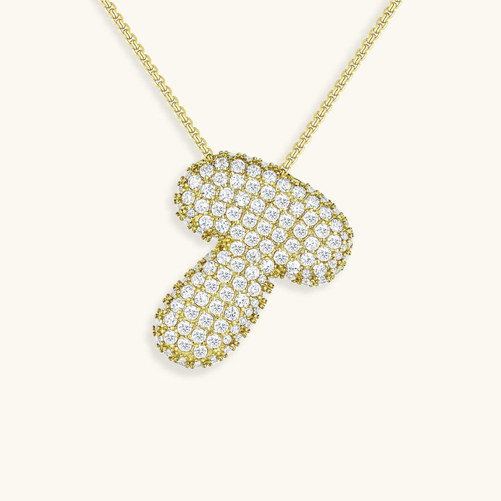Collana con Iniziali a Bolle di Diamanti