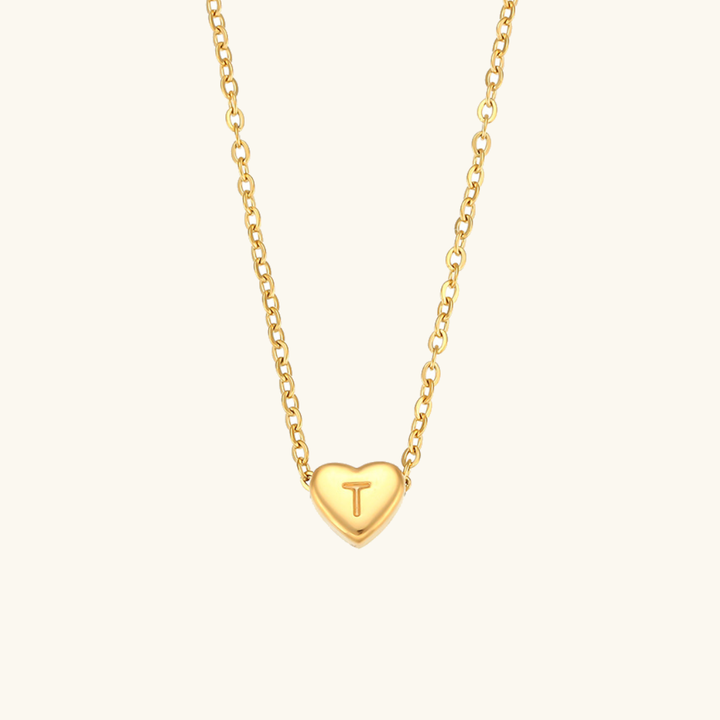 Collana a forma di cuore con iniziale