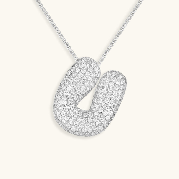 Collana con Iniziali a Bolle di Diamanti