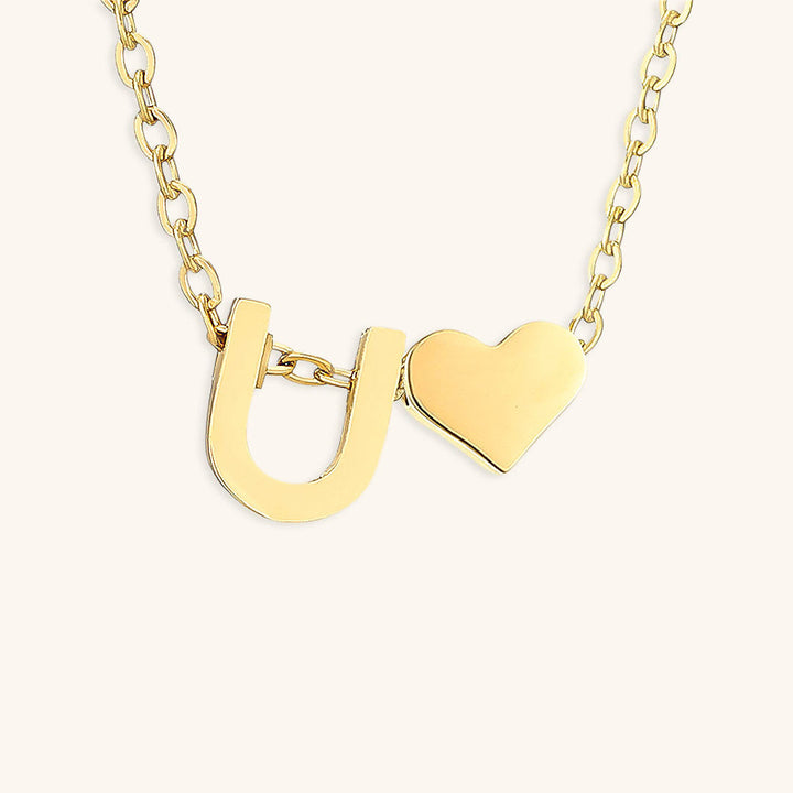 Collana con iniziali Ria con cuore