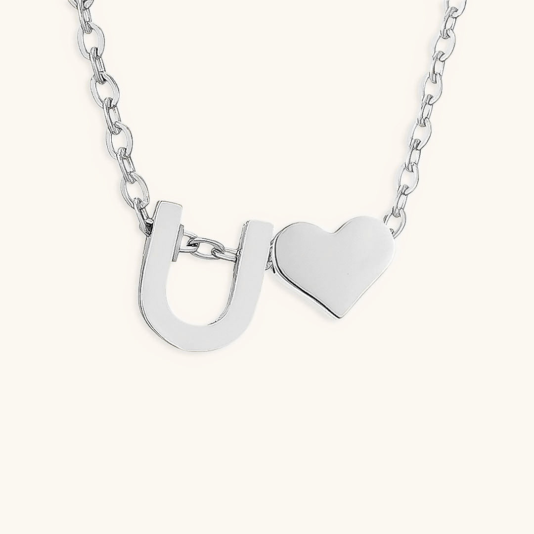 Collana con iniziali Ria con cuore