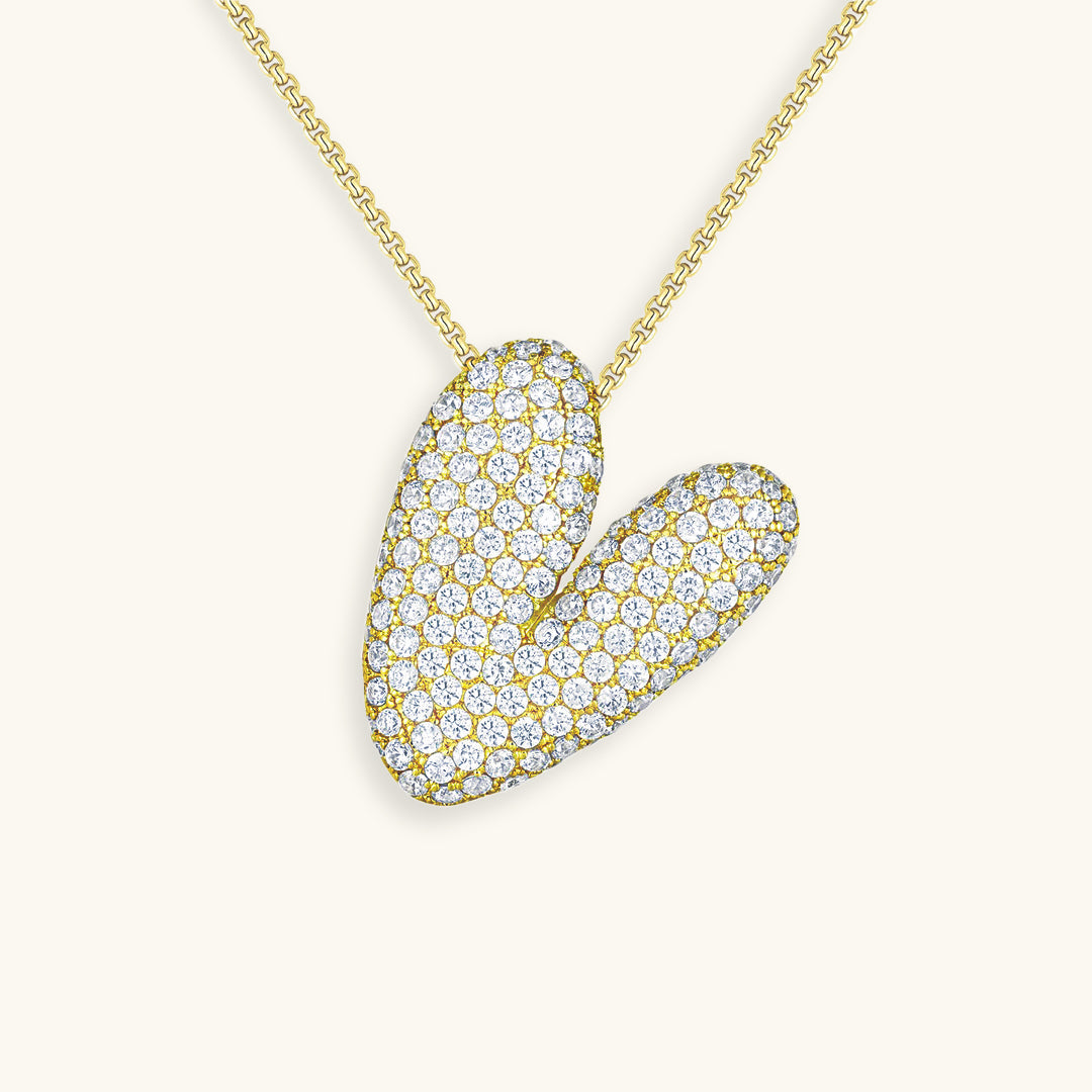 Collana con Iniziali a Bolle di Diamanti