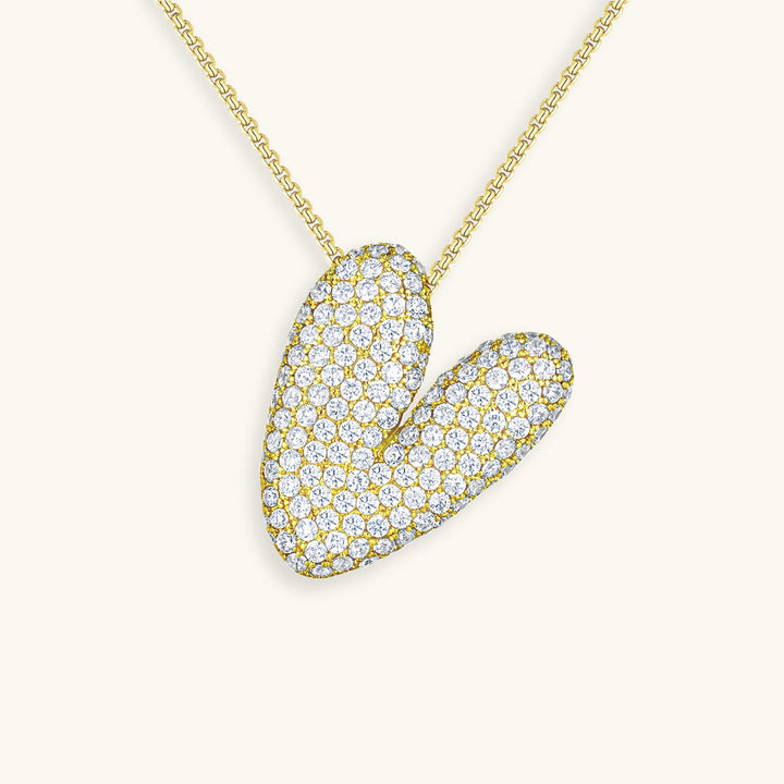 Collana con Iniziali a Bolle di Diamanti