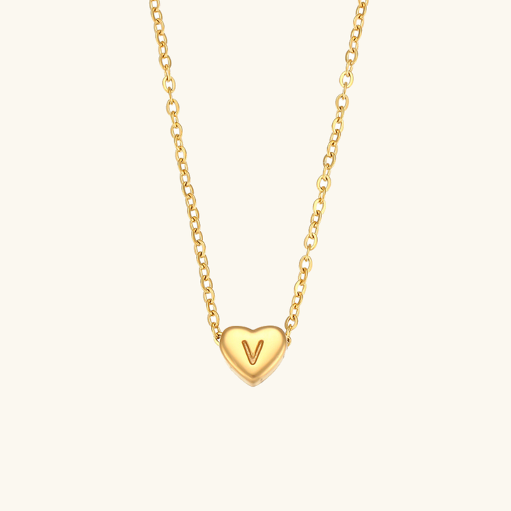 Collana a forma di cuore con iniziale