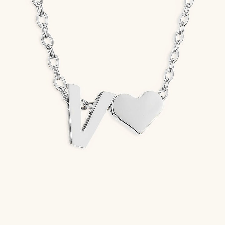 Collana con iniziali Ria con cuore