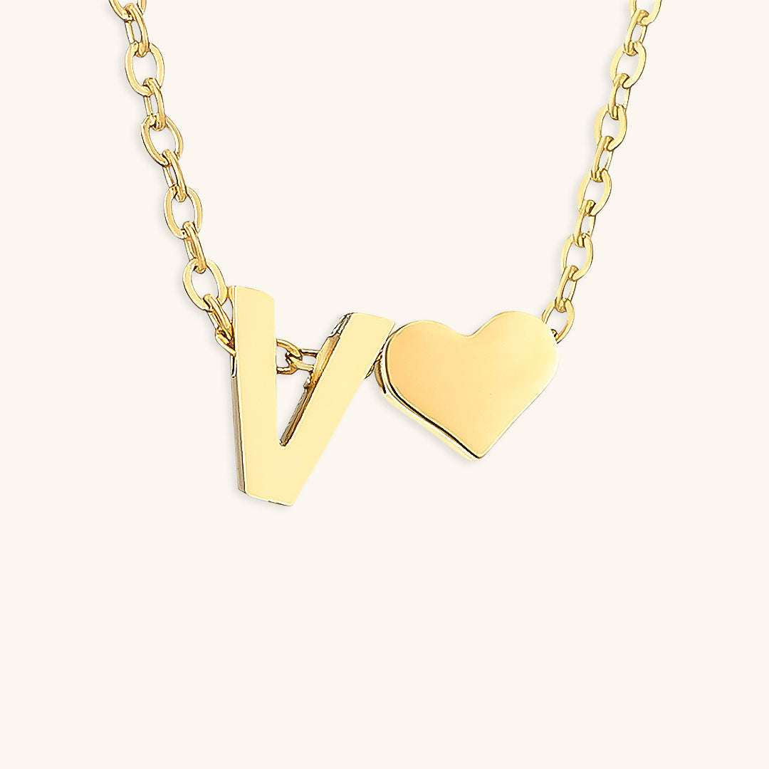 Collana con iniziali Ria con cuore