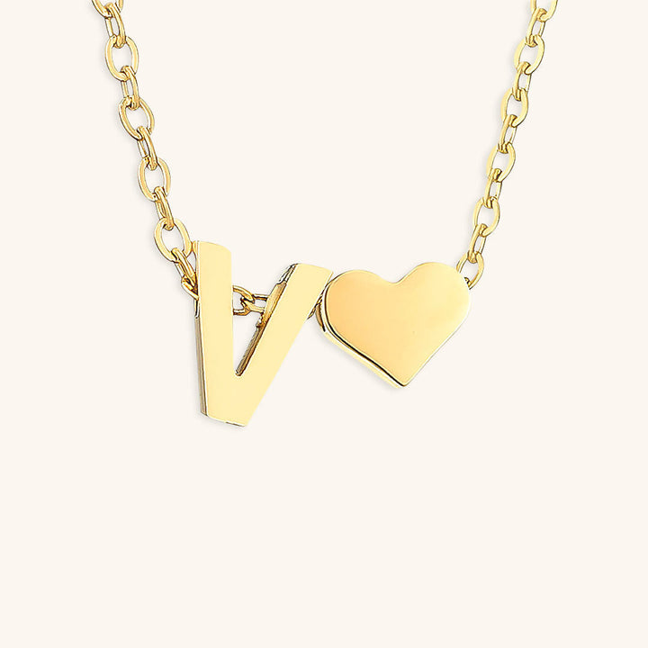 Collana con iniziali Ria con cuore