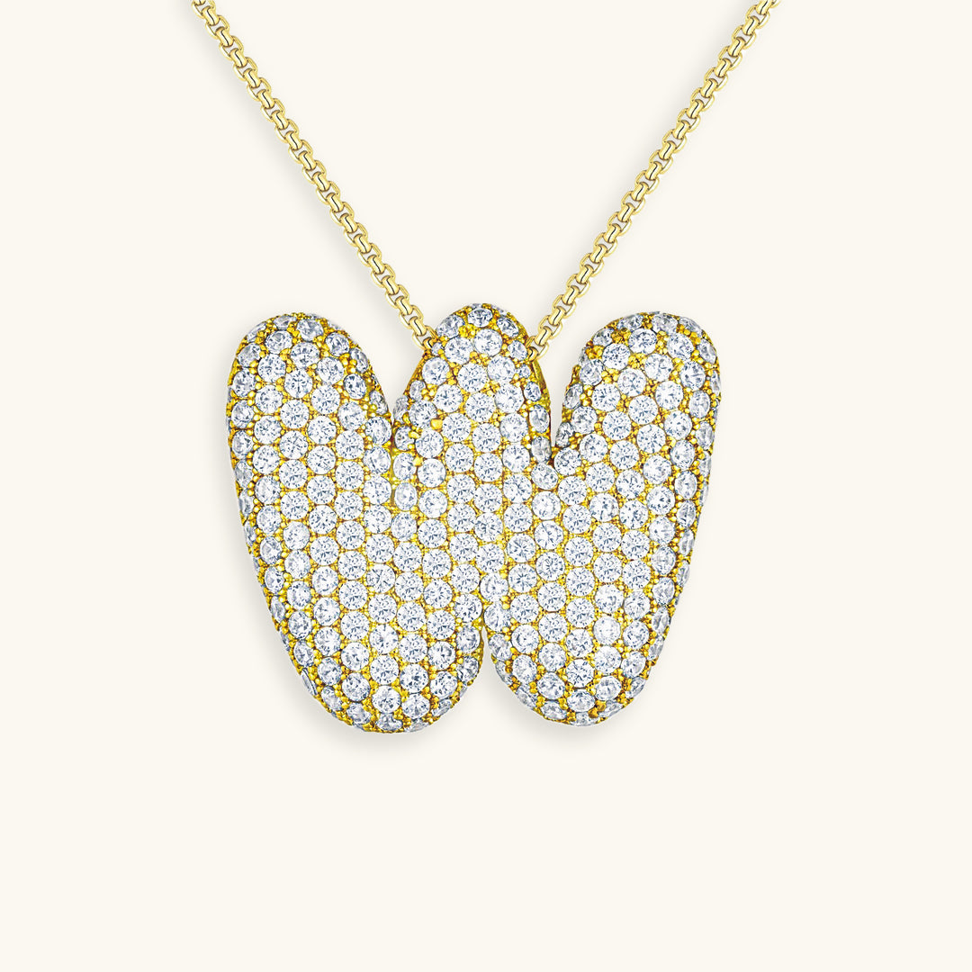 Collana con Iniziali a Bolle di Diamanti