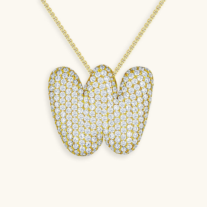 Collana con Iniziali a Bolle di Diamanti